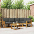 Outdoor-Sofagarnitur mit Kissen 6 pcs Natur und Anthrazit