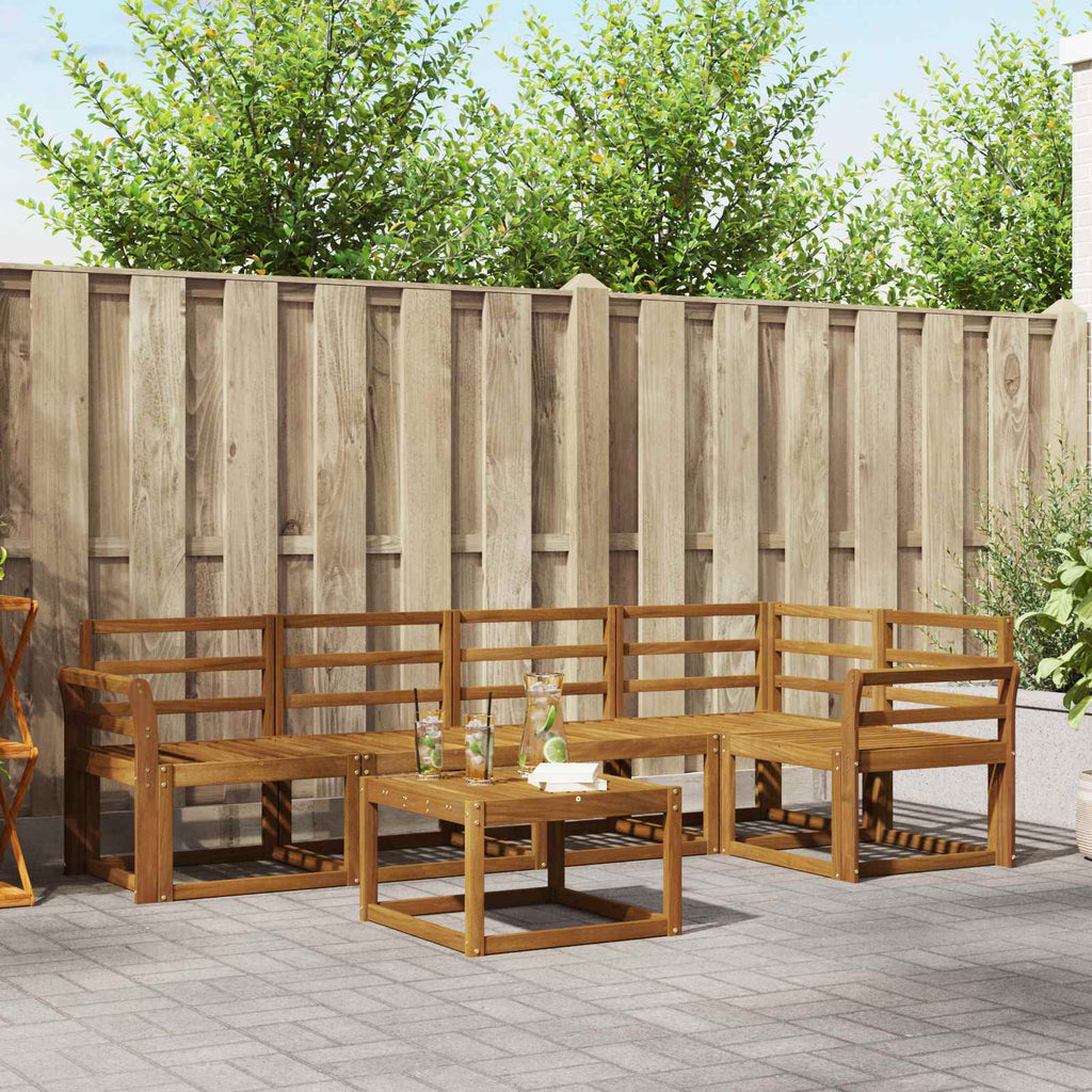 Outdoor-Sofagarnitur 6 pcs Natur Massivholz Akazie