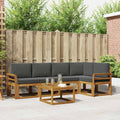 Outdoor-Sofagarnitur mit Kissen 6 pcs Natur und Anthrazit