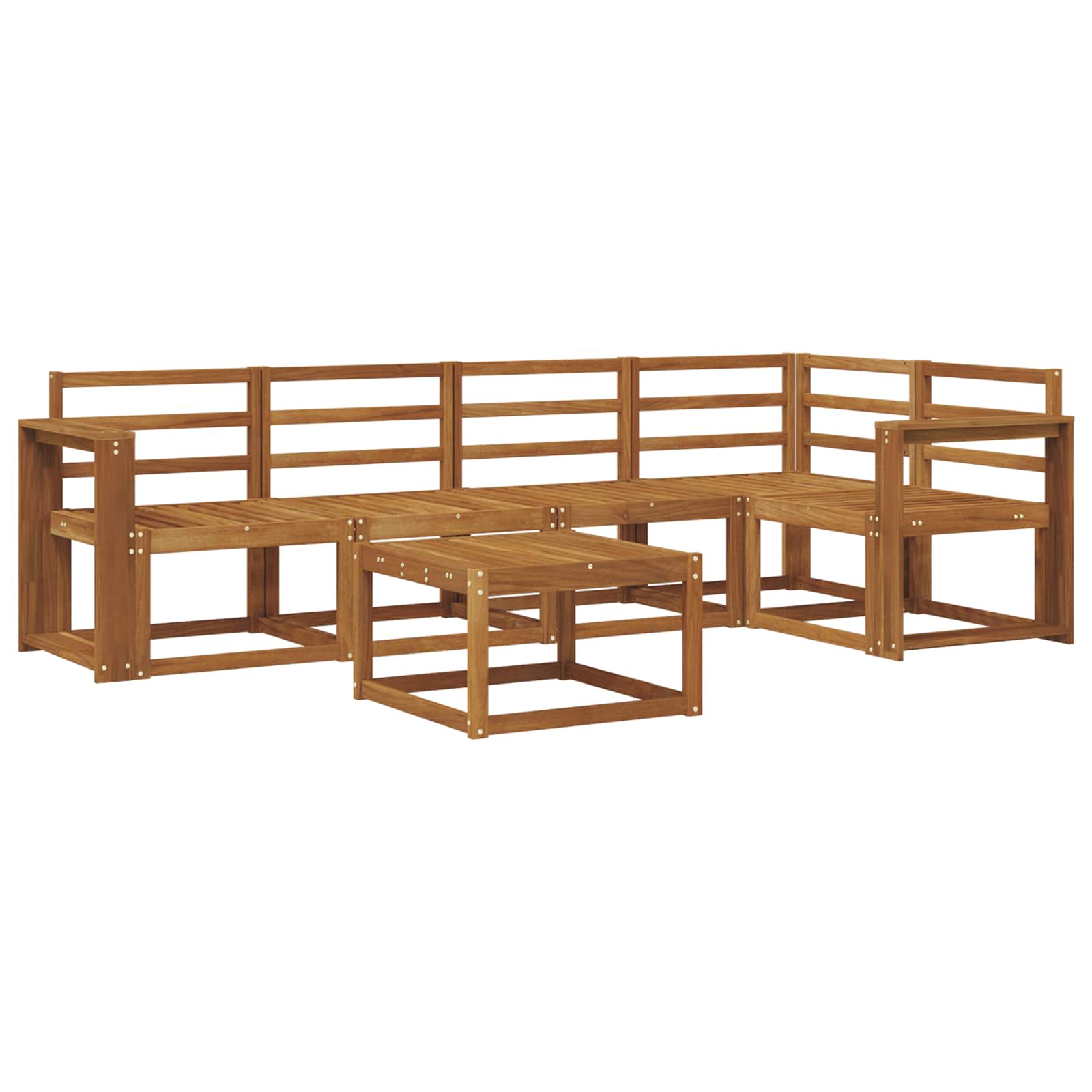 Outdoor-Sofagarnitur 6 pcs Natur Massivholz Akazie