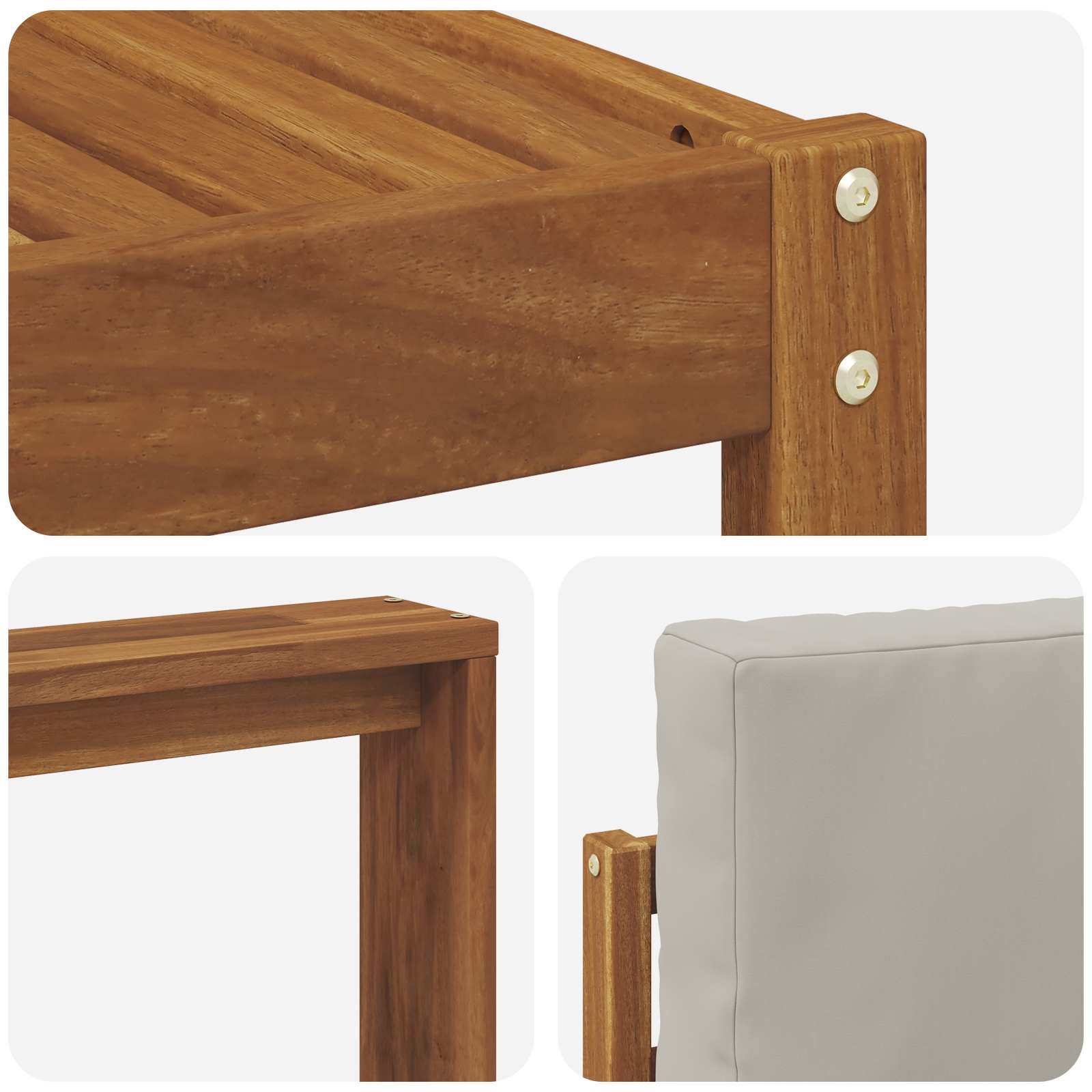 Outdoor-Sofagarnitur mit Kissen 6 pcs Natürlich und Hellgrau