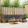 Outdoor-Sofagarnitur mit Kissen 6 pcs Natur und Anthrazit
