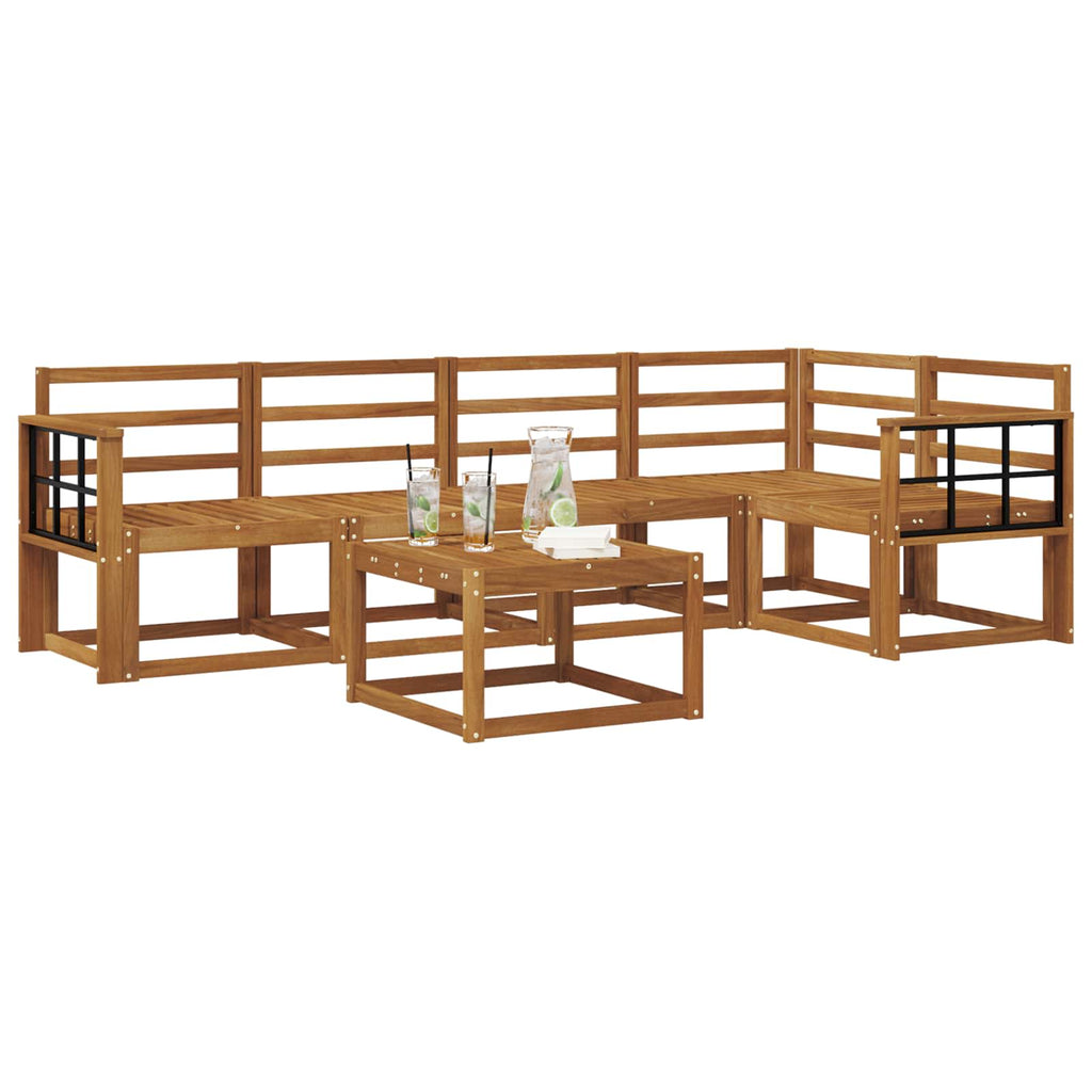 Outdoor-Sofagarnitur 6 pcs Natur Massivholz Akazie