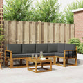 Outdoor-Sofagarnitur mit Kissen 6 pcs Natur und Anthrazit