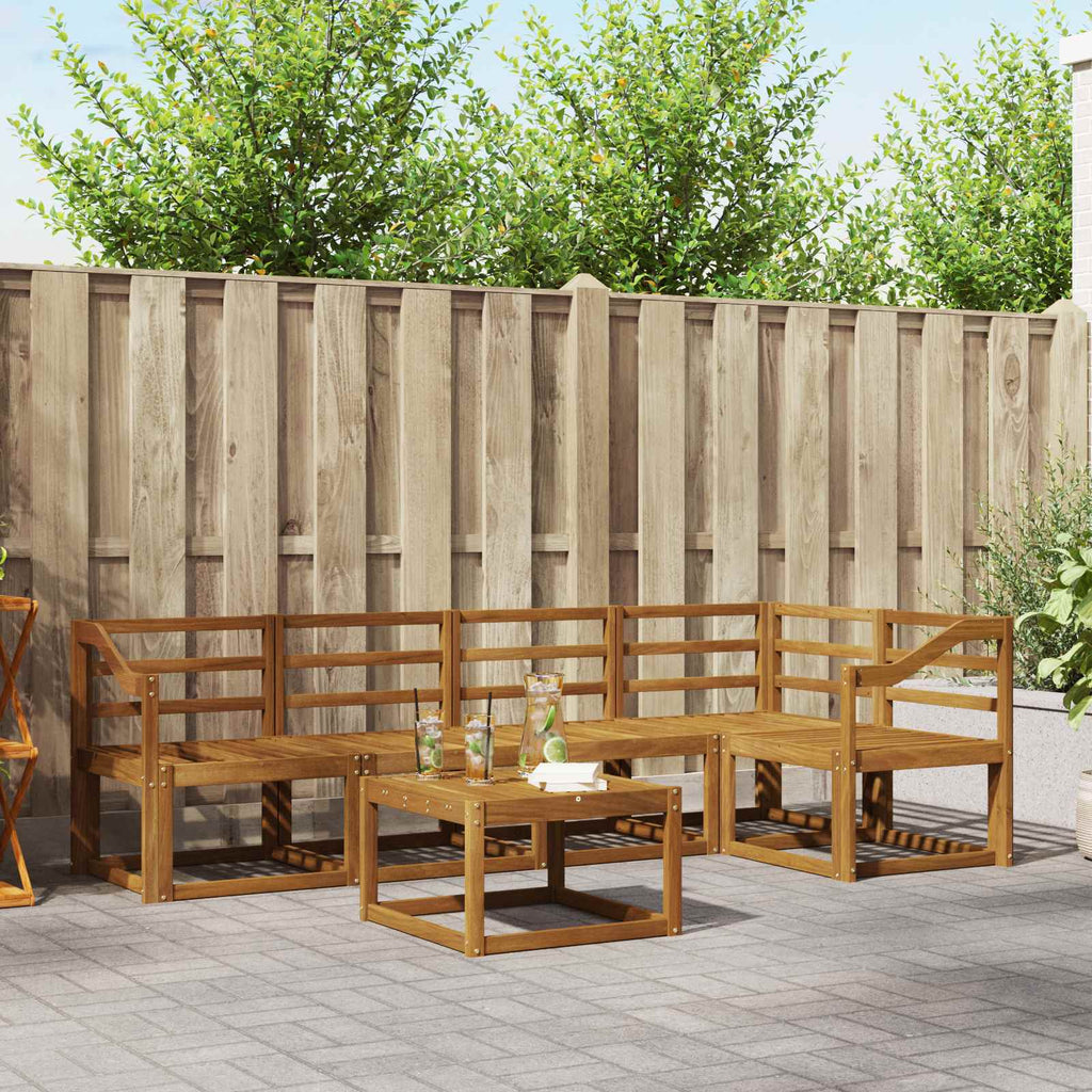 Outdoor-Sofagarnitur 6 pcs Natur Massivholz Akazie