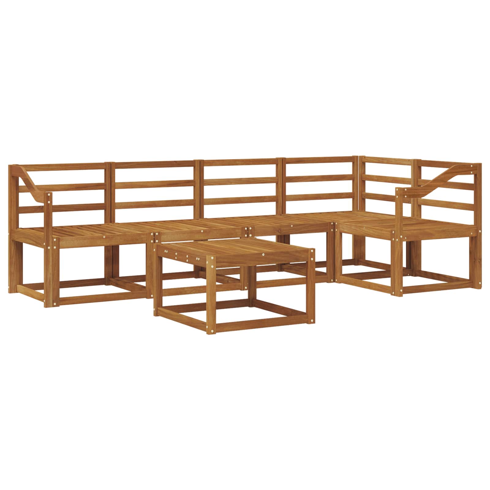 Outdoor-Sofagarnitur 6 pcs Natur Massivholz Akazie