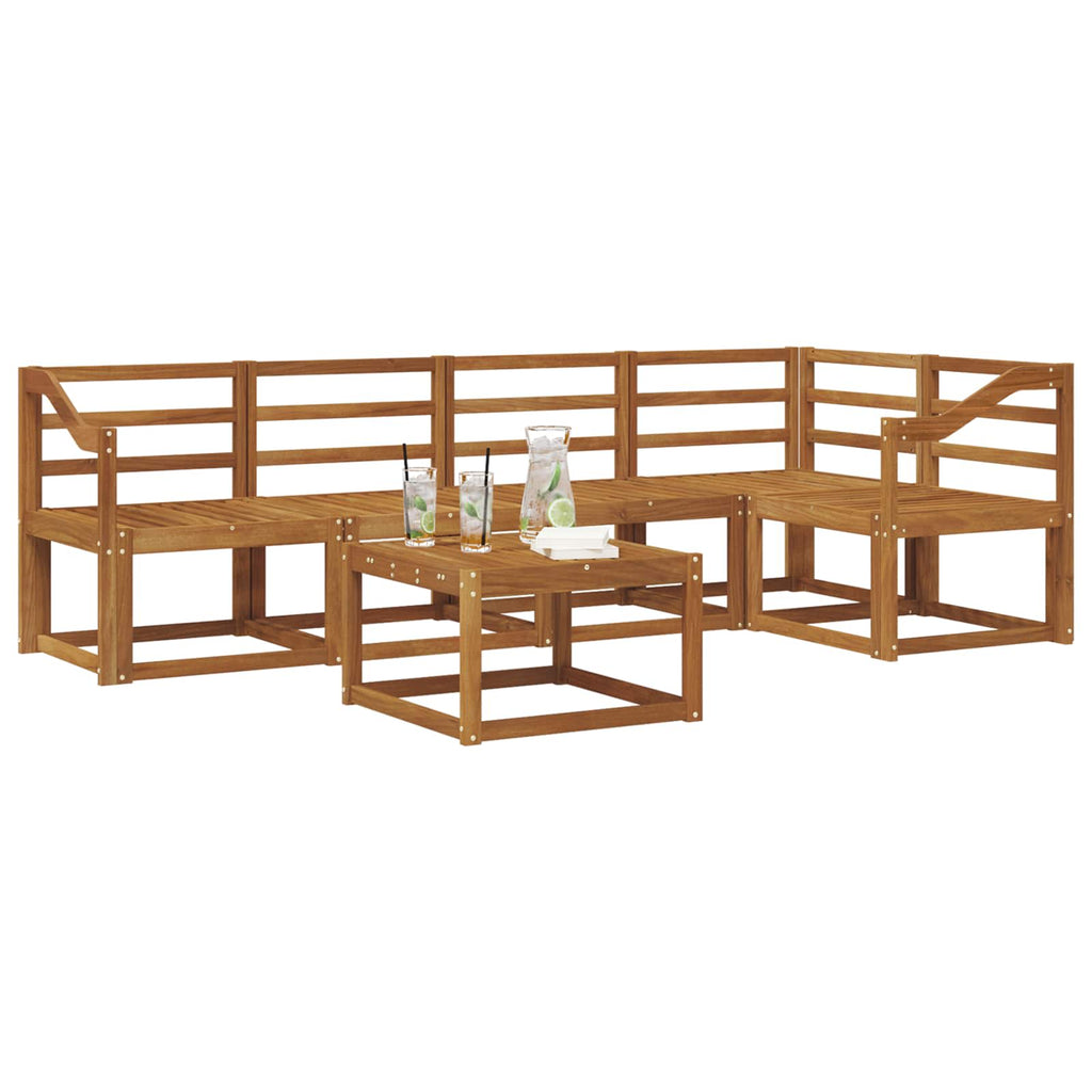 Outdoor-Sofagarnitur 6 pcs Natur Massivholz Akazie