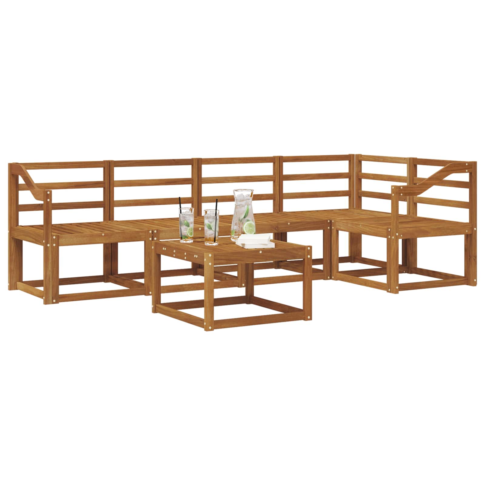 Outdoor-Sofagarnitur 6 pcs Natur Massivholz Akazie