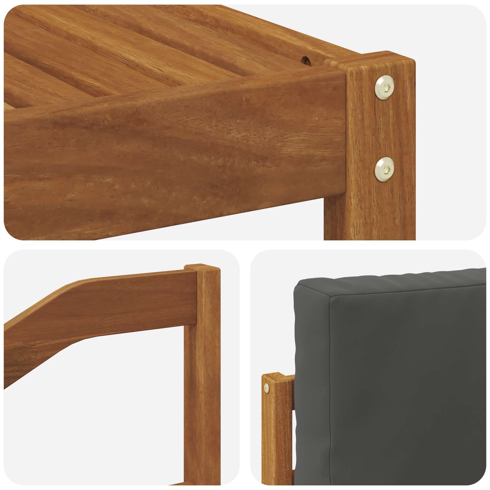 Outdoor-Sofagarnitur mit Kissen 6 pcs Natur und Anthrazit