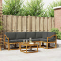 Outdoor-Sofagarnitur mit Kissen 6 pcs Natur und Anthrazit