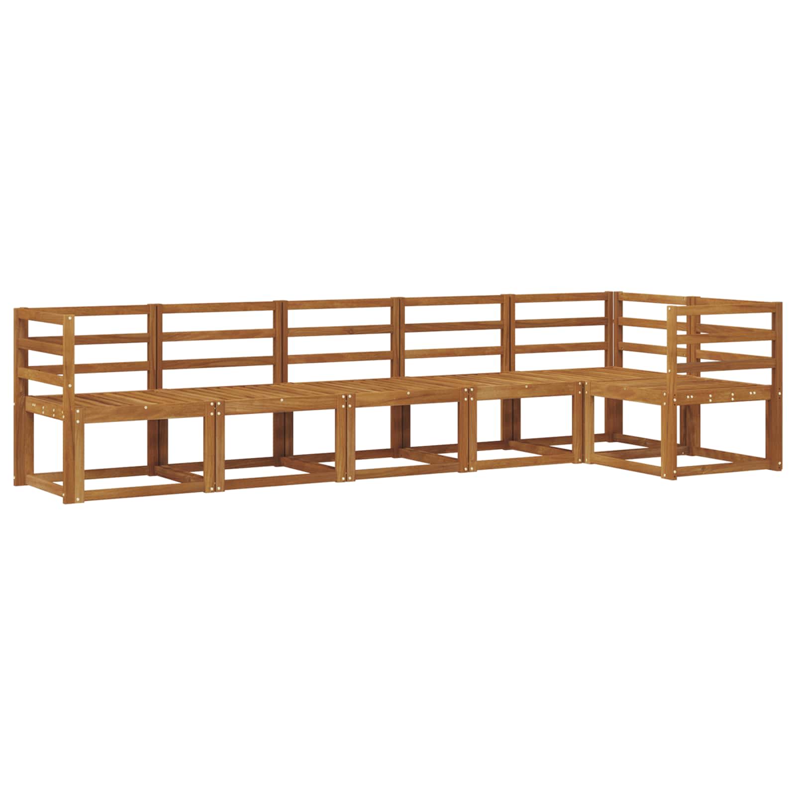 Outdoor-Sofagarnitur 6 pcs Natur Massivholz Akazie
