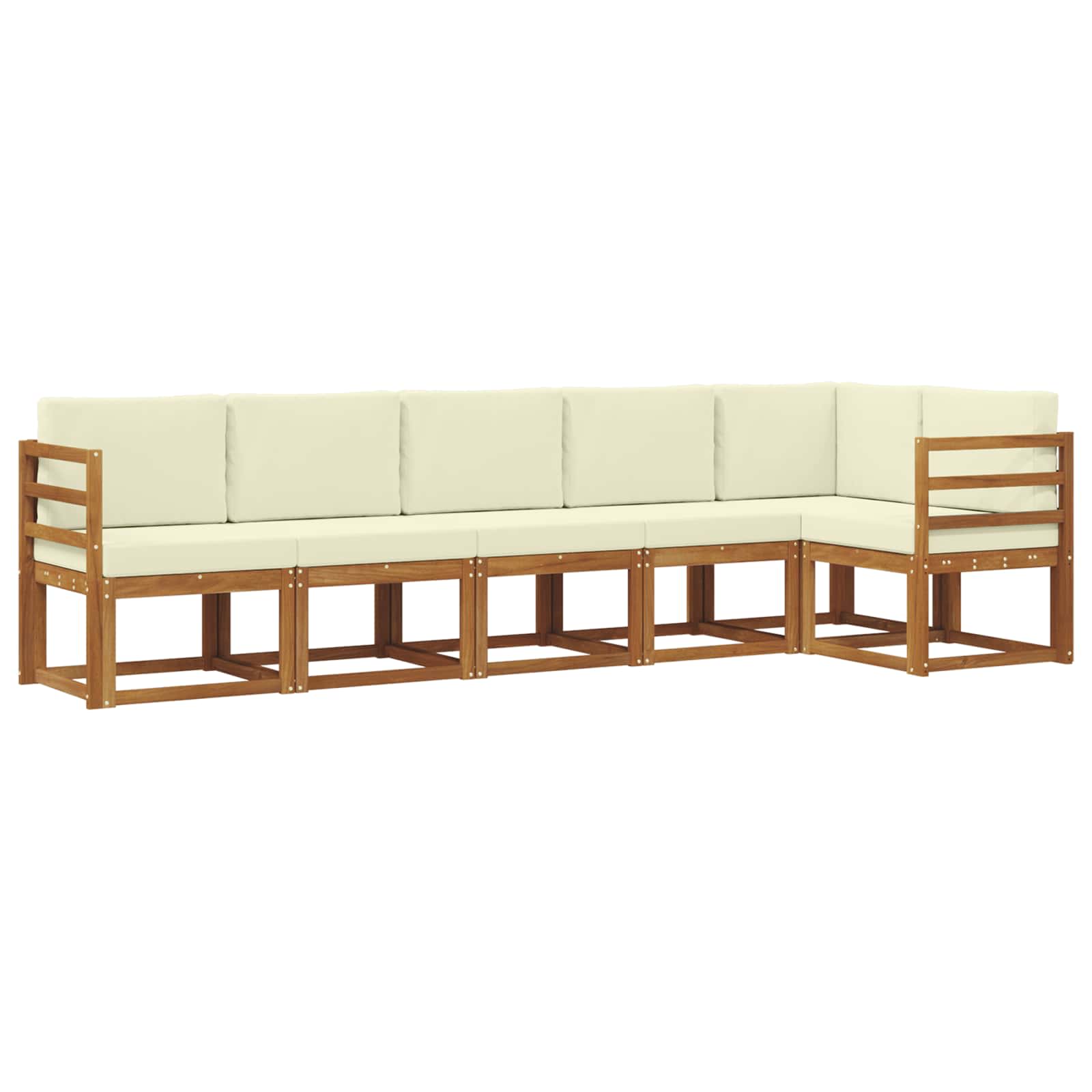Outdoor-Sofagarnitur mit Kissen 6 pcs Natur und Creme
