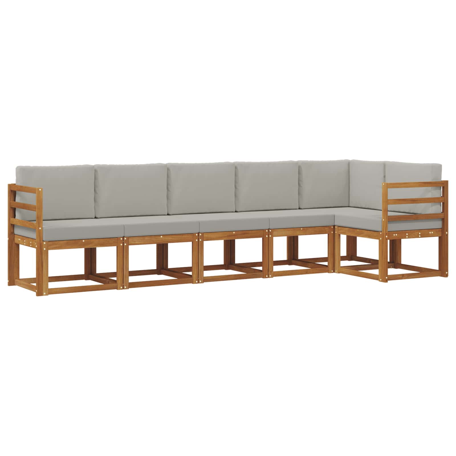 Outdoor-Sofagarnitur mit Kissen 6 pcs Natürlich und Hellgrau