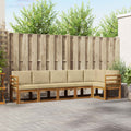 Outdoor-Sofagarnitur mit Kissen 6 pcs Natur und Beige