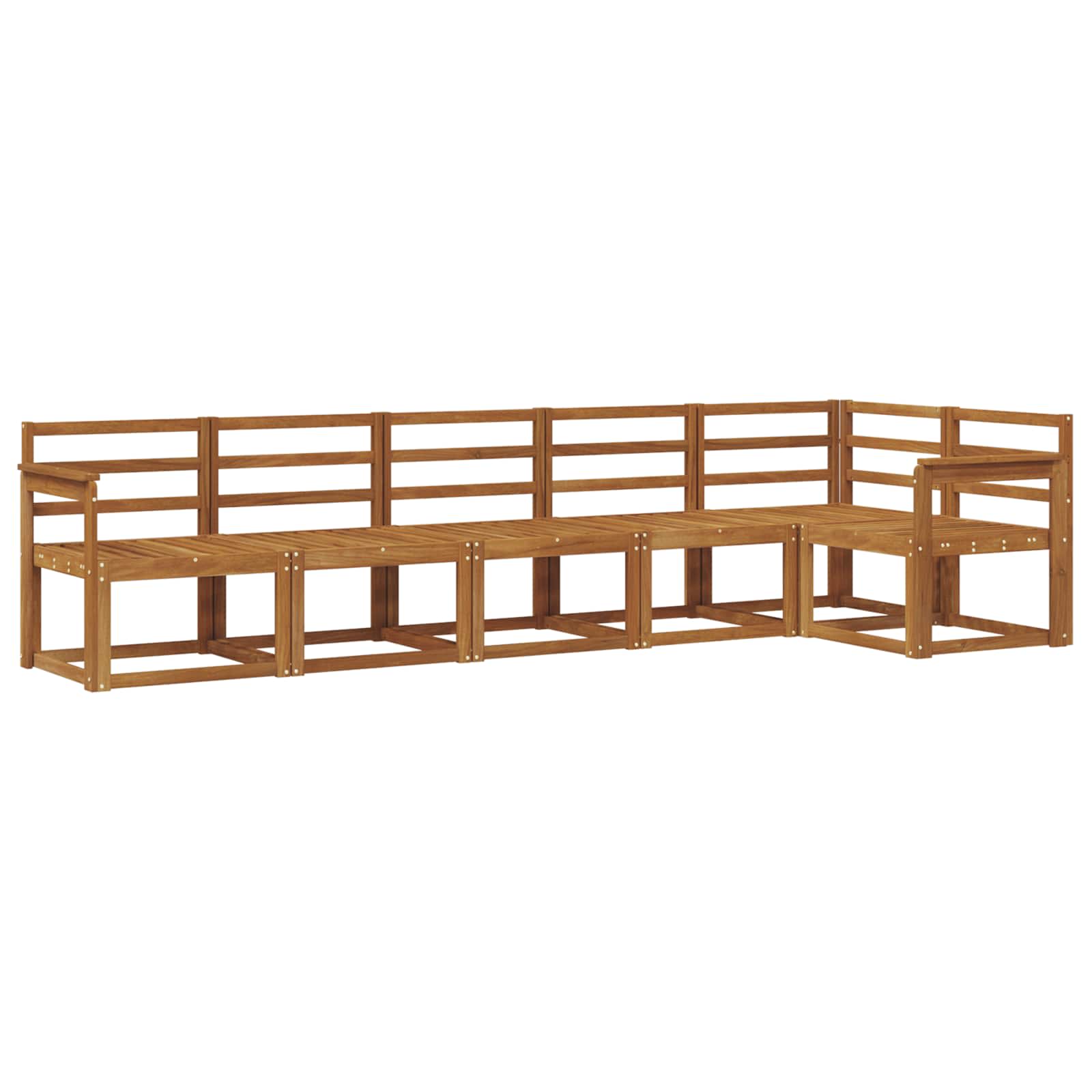 Outdoor-Sofagarnitur 6 pcs Natur Massivholz Akazie