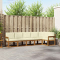 Outdoor-Sofagarnitur mit Kissen 6 pcs Natur und Creme