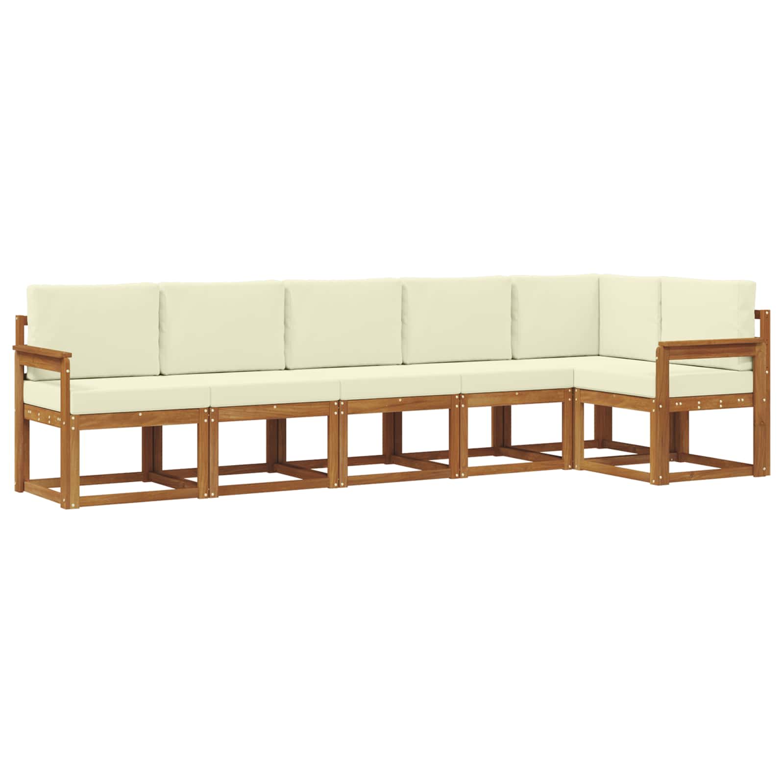 Outdoor-Sofagarnitur mit Kissen 6 pcs Natur und Creme