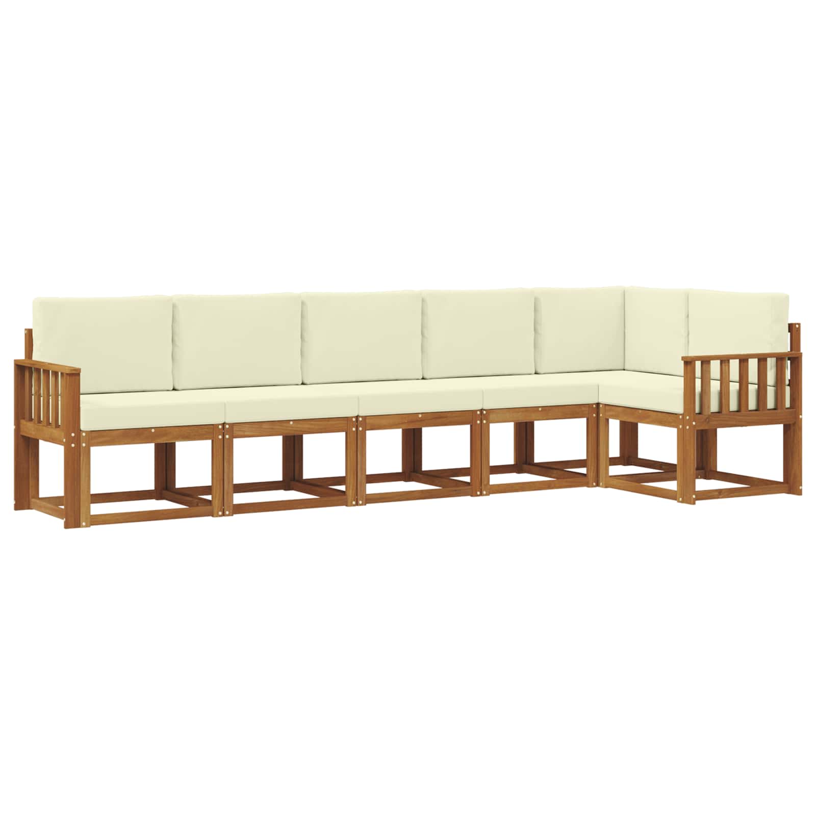 Outdoor-Sofagarnitur mit Kissen 6 pcs Natur und Creme