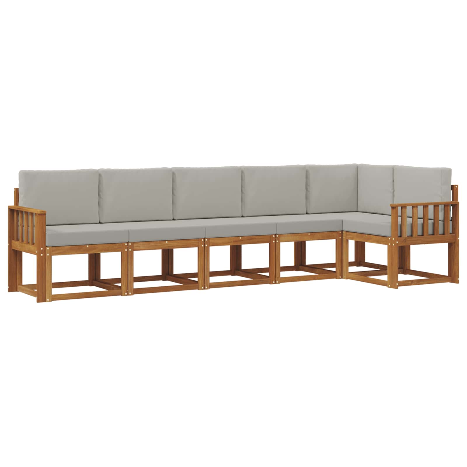 Outdoor-Sofagarnitur mit Kissen 6 pcs Natürlich und Hellgrau