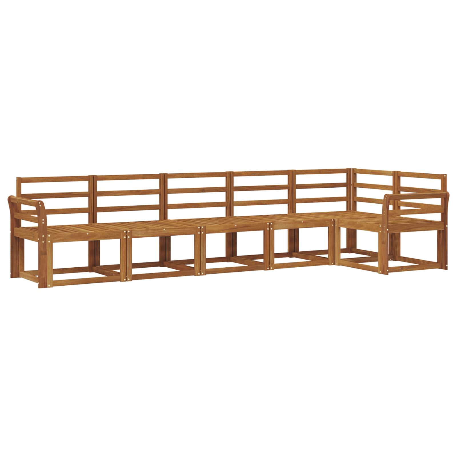 Outdoor-Sofagarnitur 6 pcs Natur Massivholz Akazie