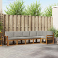 Outdoor-Sofagarnitur mit Kissen 6 pcs Natürlich und Hellgrau
