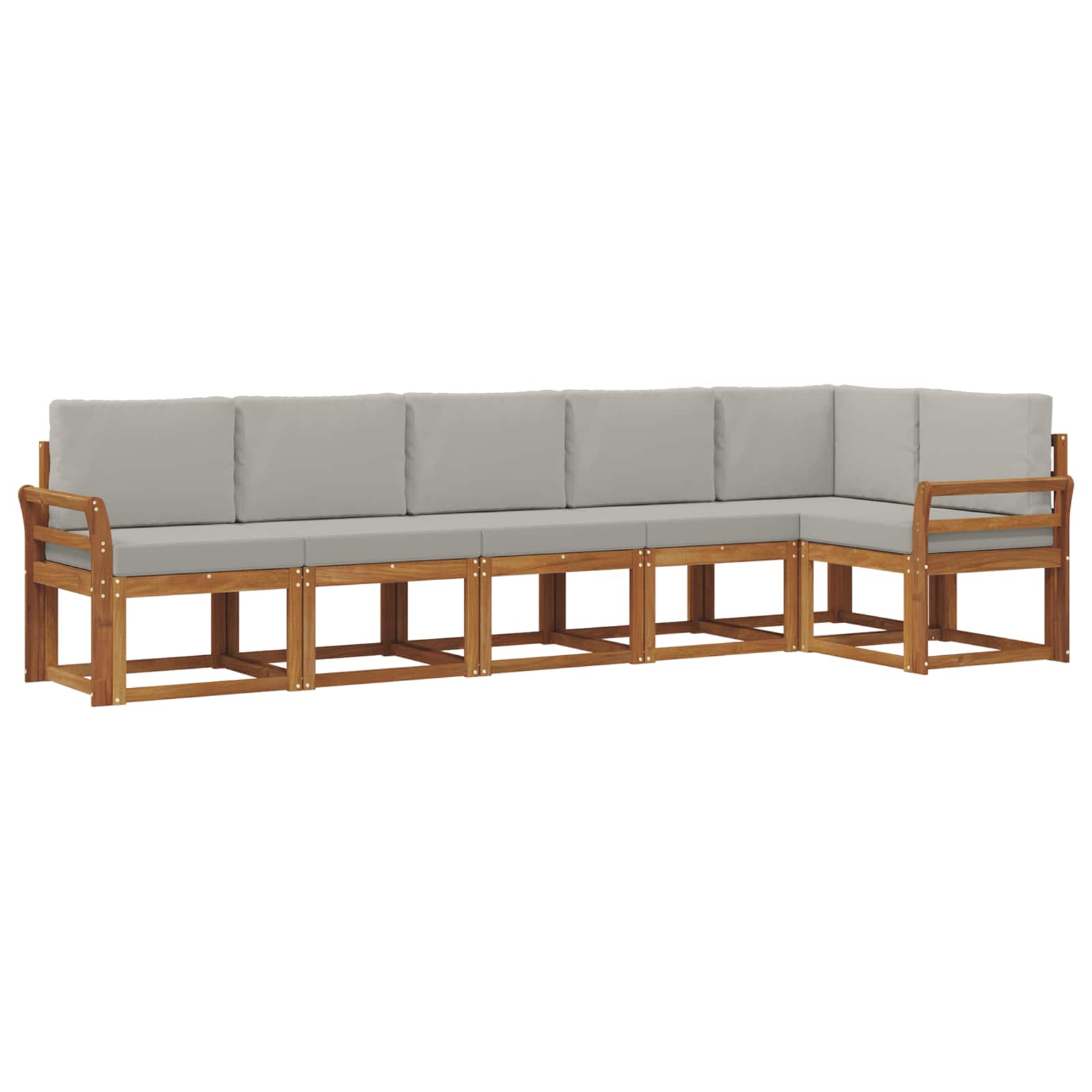 Outdoor-Sofagarnitur mit Kissen 6 pcs Natürlich und Hellgrau