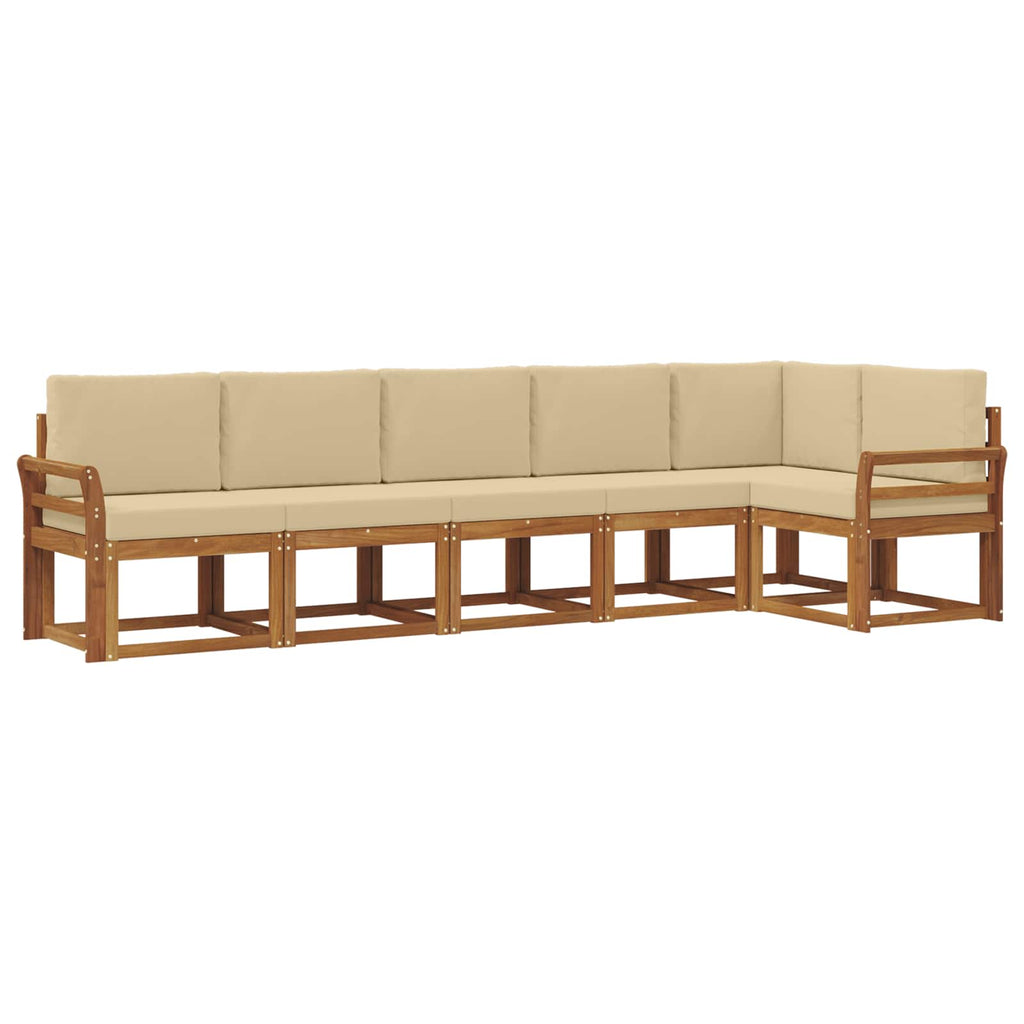 Outdoor-Sofagarnitur mit Kissen 6 pcs Natur und Beige