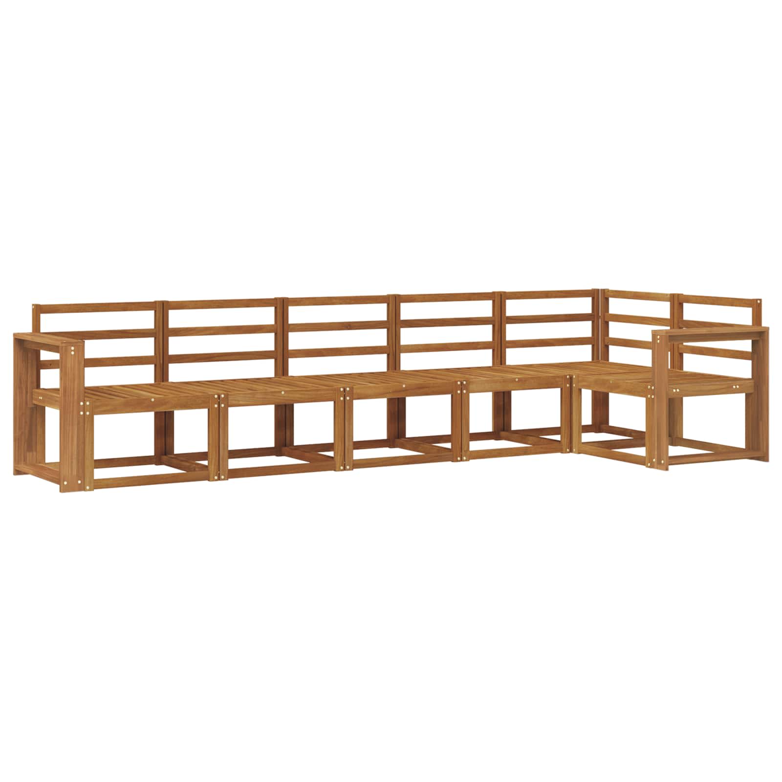 Outdoor-Sofagarnitur 6 pcs Natur Massivholz Akazie