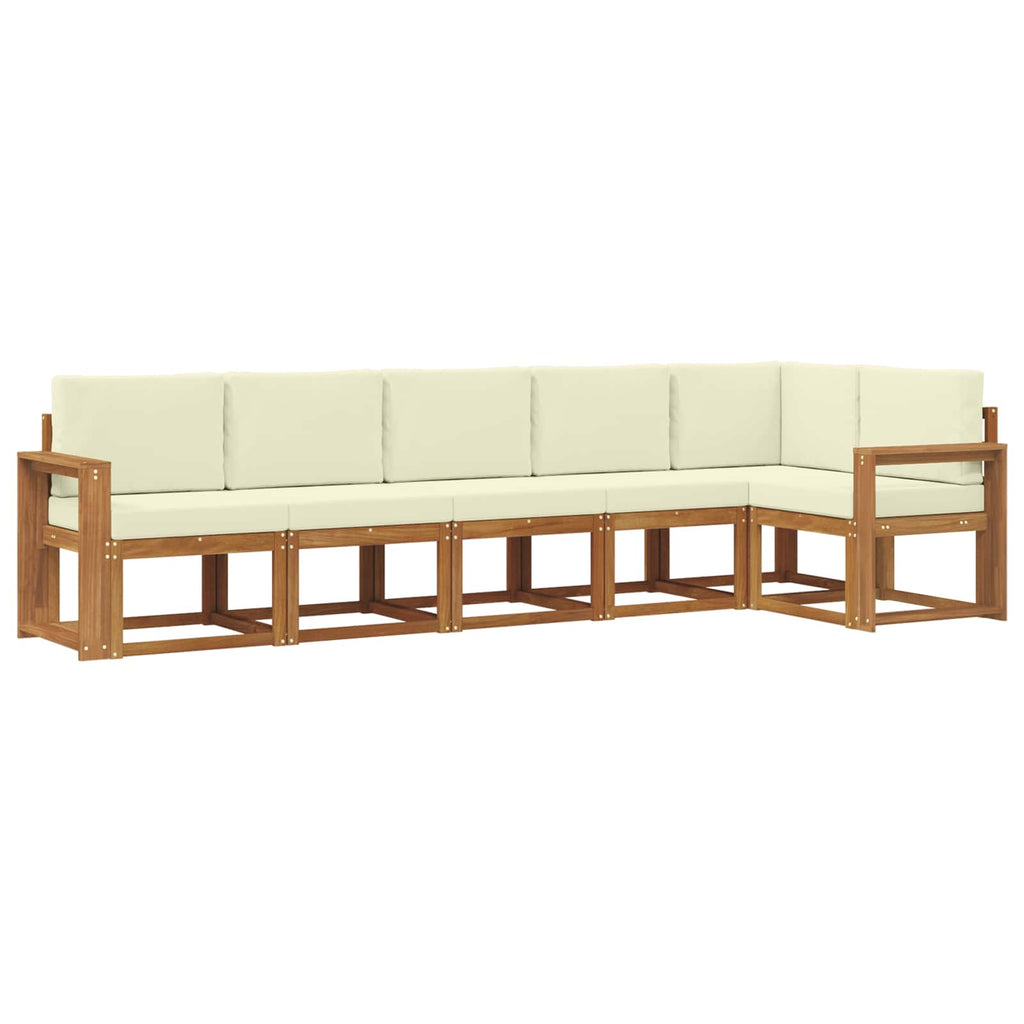 Outdoor-Sofagarnitur mit Kissen 6 pcs Natur und Creme