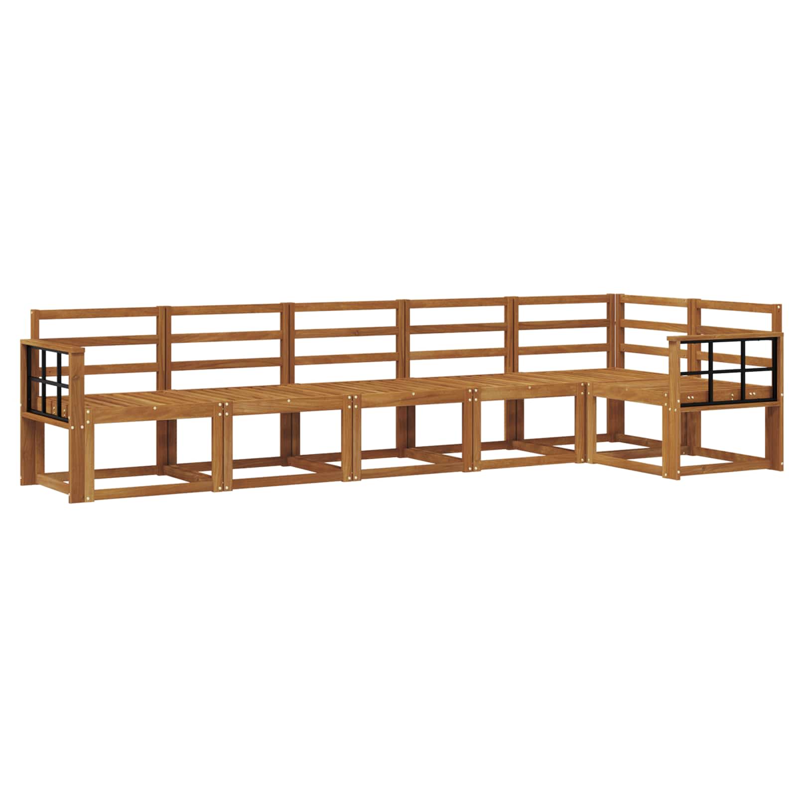 Outdoor-Sofagarnitur 6 pcs Natur Massivholz Akazie