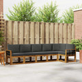 Outdoor-Sofagarnitur mit Kissen 6 pcs Natur und Anthrazit