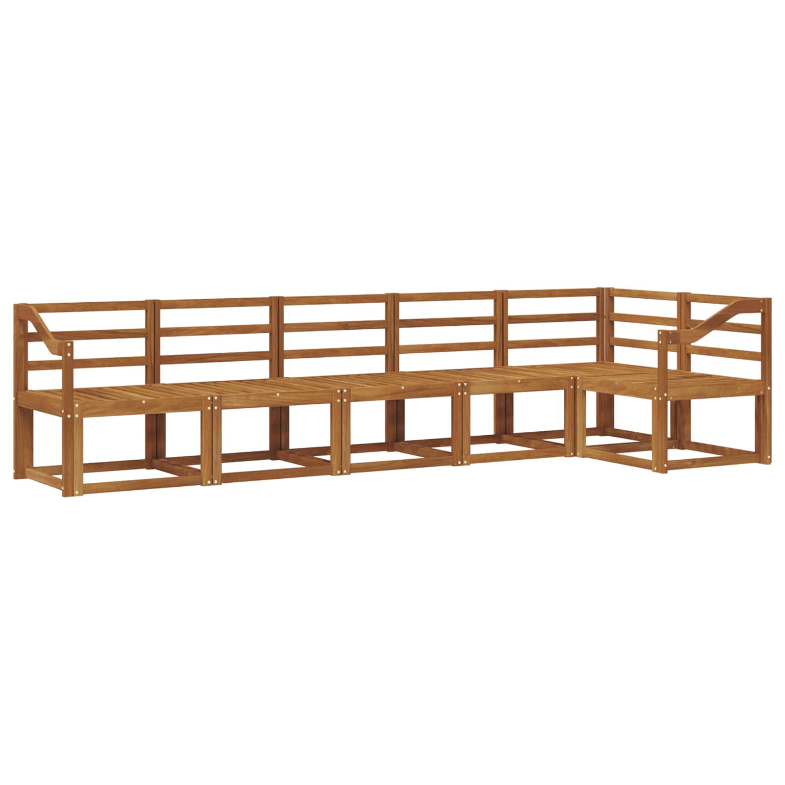 Outdoor-Sofagarnitur 6 pcs Natur Massivholz Akazie