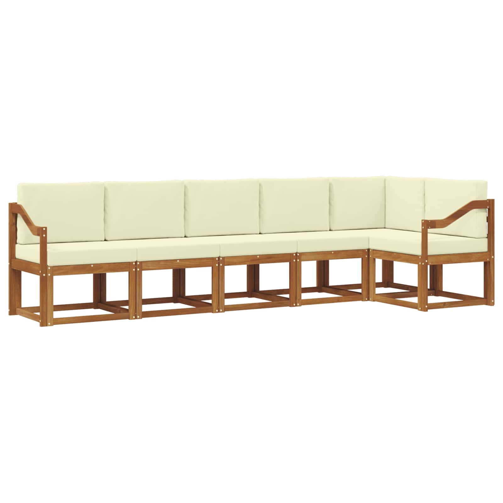 Outdoor-Sofagarnitur mit Kissen 6 pcs Natur und Creme