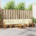 Outdoor-Sofagarnitur mit Kissen 7 pcs Natur und Creme