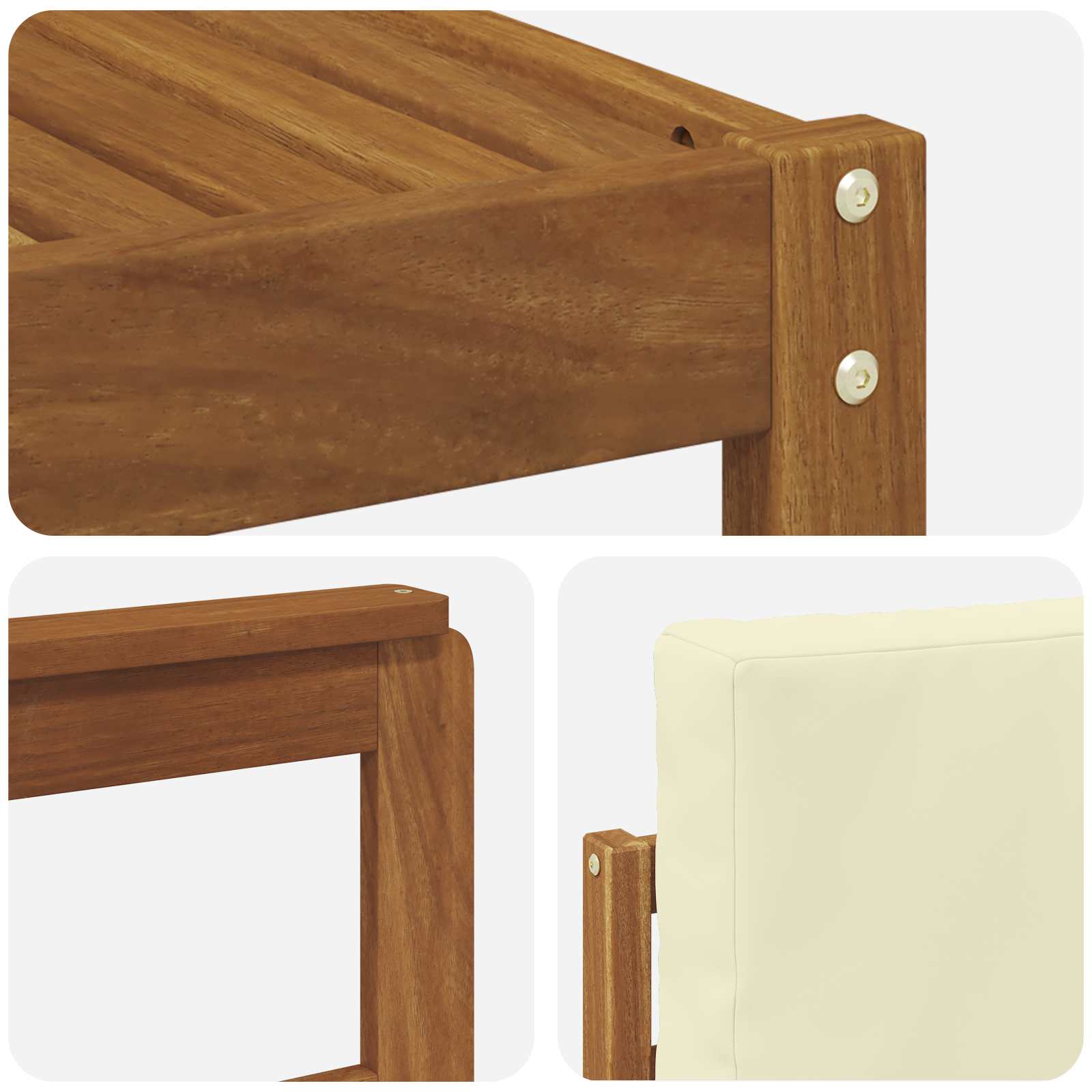 Outdoor-Sofagarnitur mit Kissen 7 pcs Natur und Creme