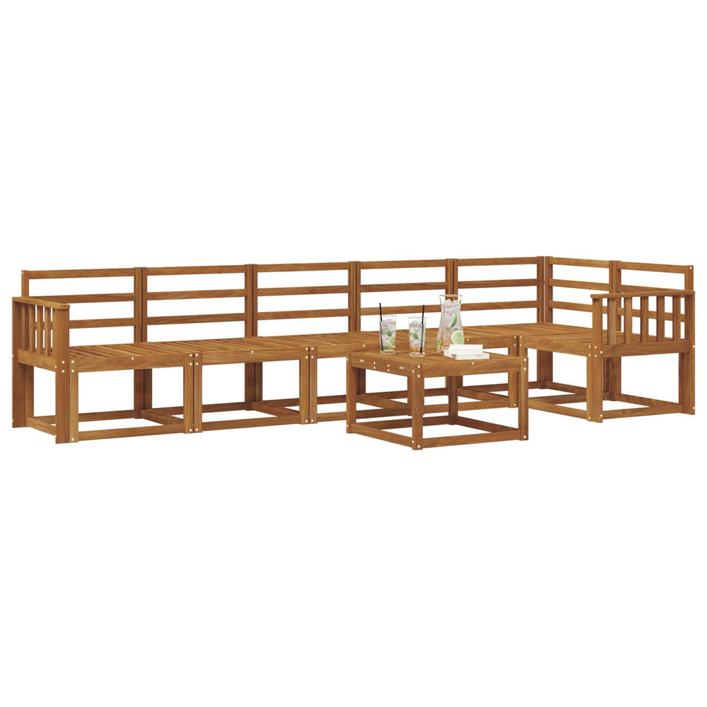 Outdoor-Sofagarnitur 7 pcs Natur Massivholz Akazie