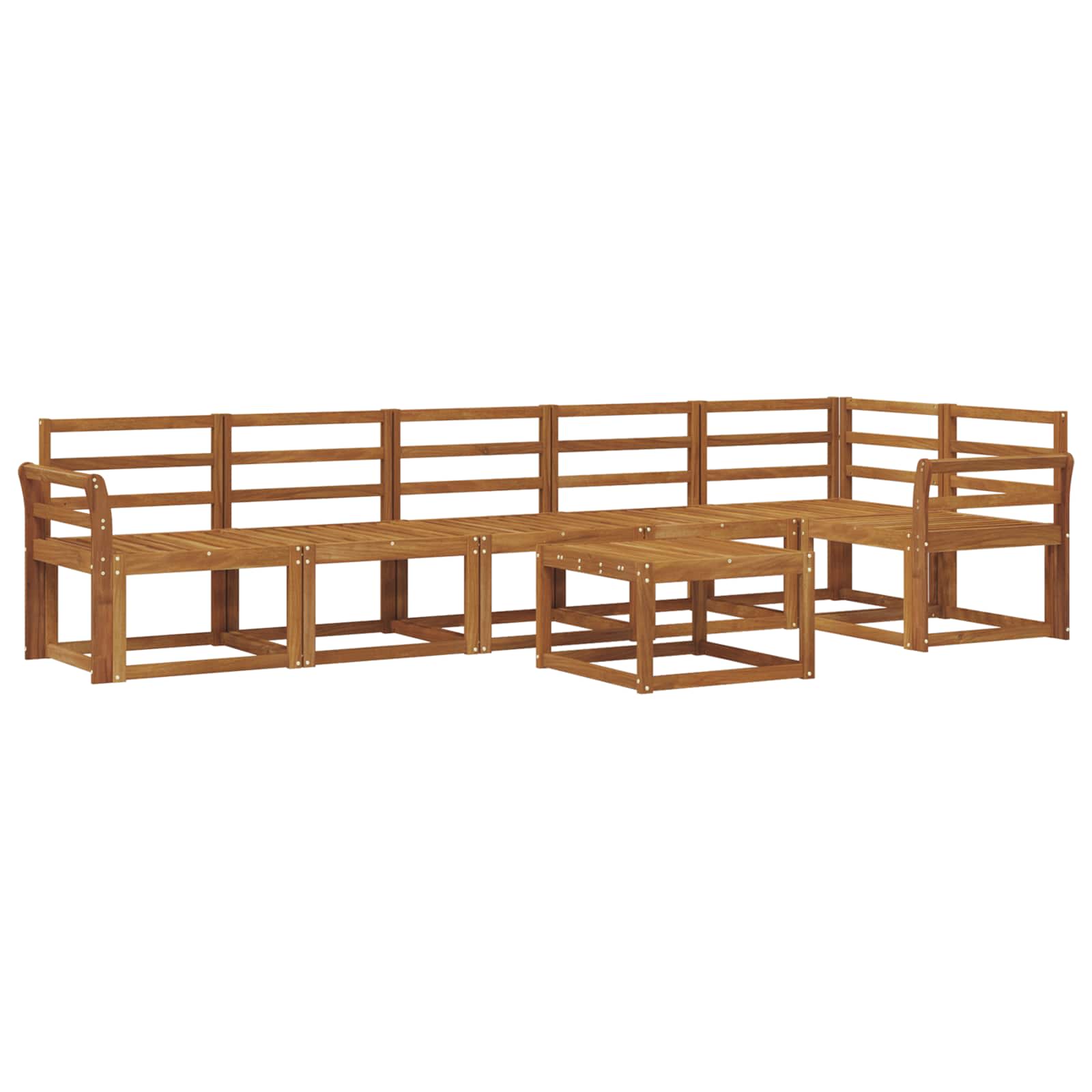 Outdoor-Sofagarnitur 7 pcs Natur Massivholz Akazie