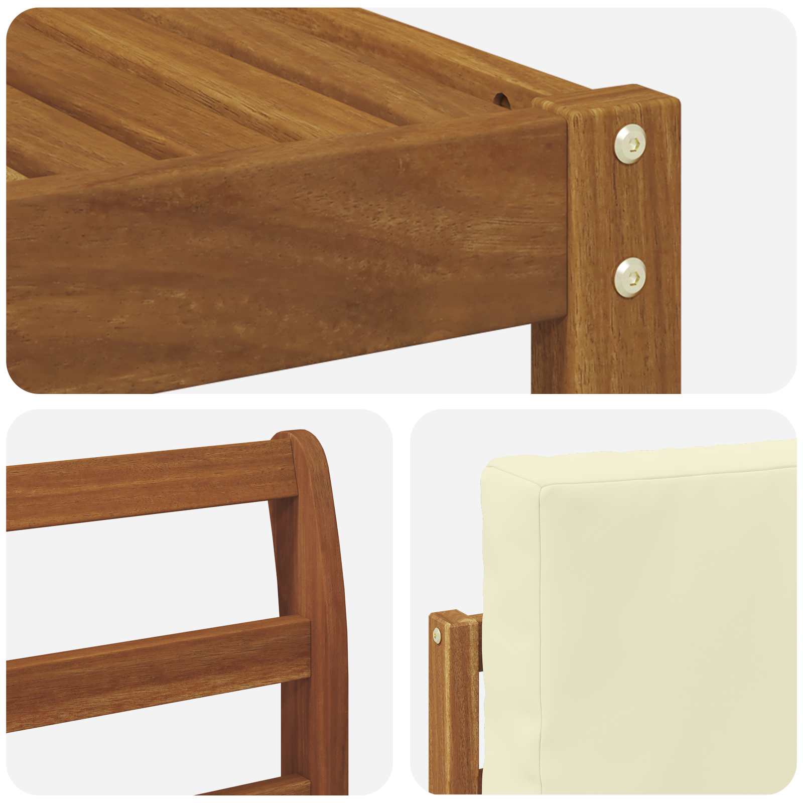 Outdoor-Sofagarnitur mit Kissen 7 pcs Natur und Creme