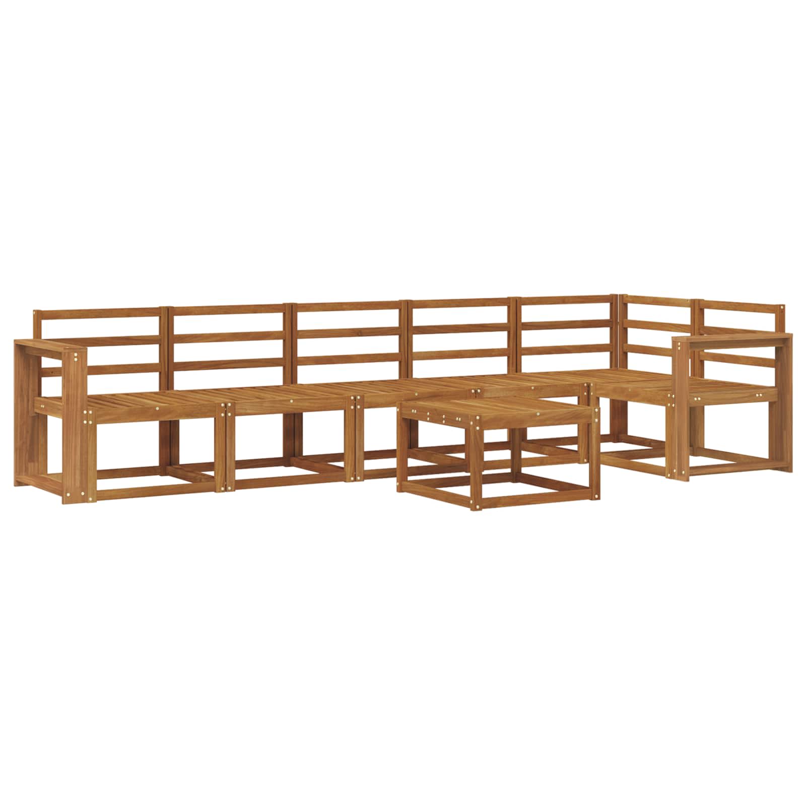 Outdoor-Sofagarnitur 7 pcs Natur Massivholz Akazie