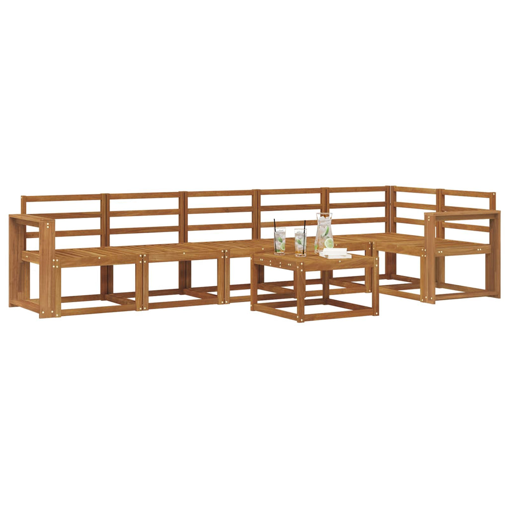 Outdoor-Sofagarnitur 7 pcs Natur Massivholz Akazie