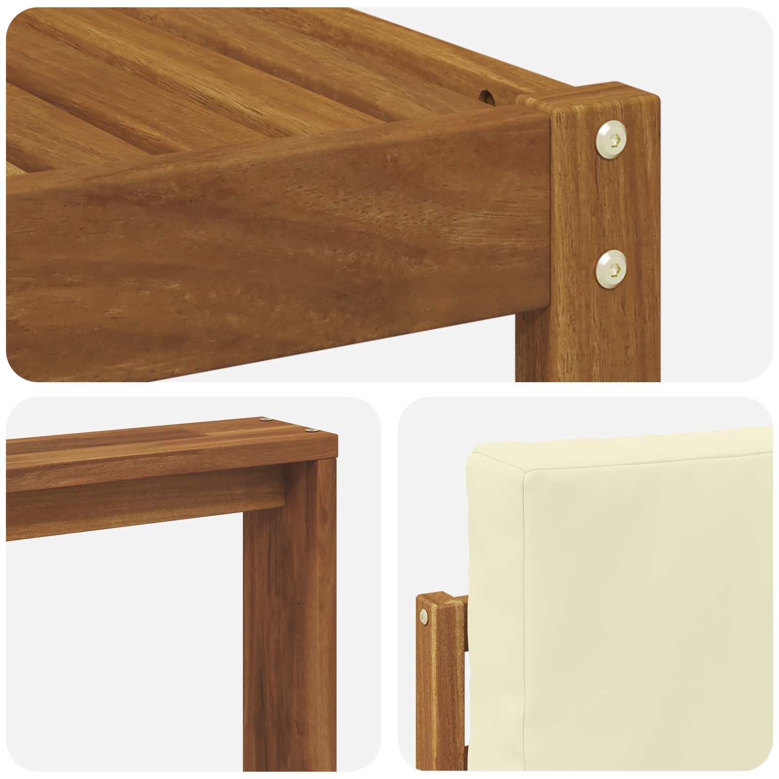 Outdoor-Sofagarnitur mit Kissen 7 pcs Natur und Creme