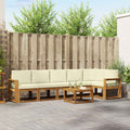 Outdoor-Sofagarnitur mit Kissen 7 pcs Natur und Creme