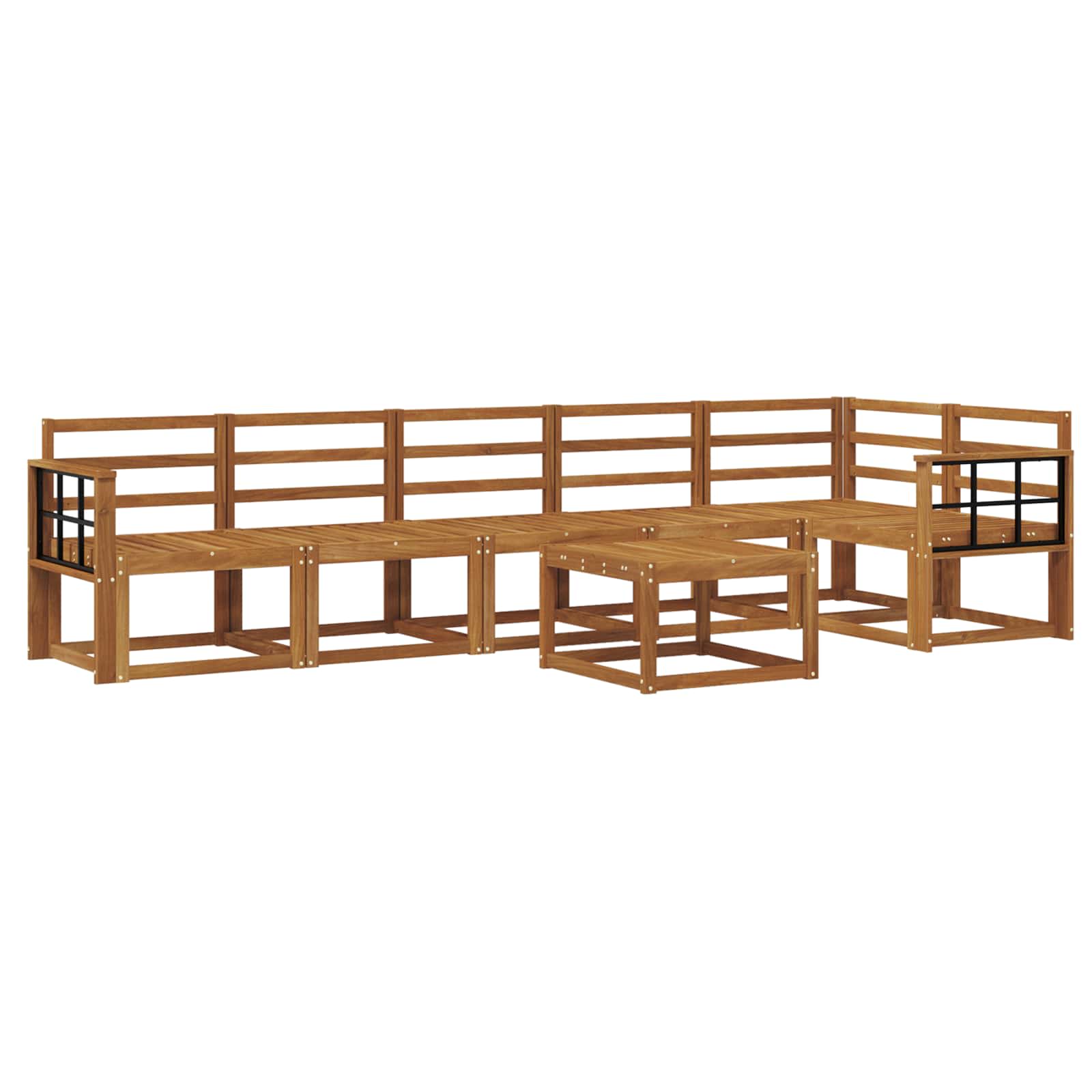Outdoor-Sofagarnitur 7 pcs Natur Massivholz Akazie