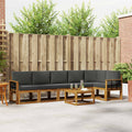 Outdoor-Sofagarnitur mit Kissen 7 pcs Natur und Anthrazit