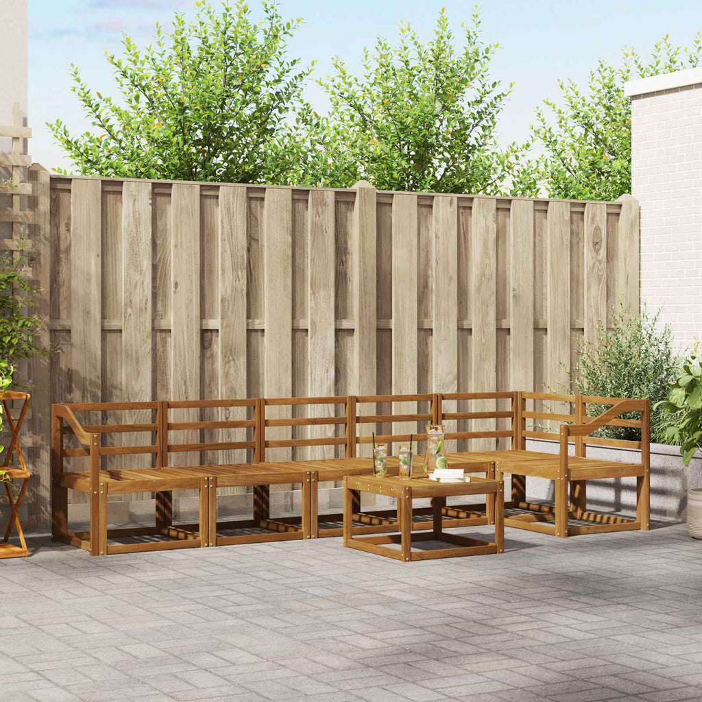 Outdoor-Sofagarnitur 7 pcs Natur Massivholz Akazie