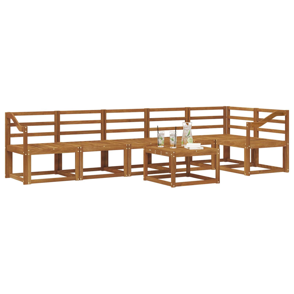 Outdoor-Sofagarnitur 7 pcs Natur Massivholz Akazie