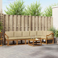 Outdoor-Sofagarnitur mit Kissen 7 pcs Natur und Beige