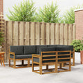 Outdoor-Sofagarnitur mit Kissen 7 pcs Natur und Anthrazit