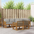 Outdoor-Sofagarnitur mit Kissen 7 pcs Natürlich und Hellgrau