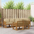 Outdoor-Sofagarnitur mit Kissen 7 pcs Natur und Beige
